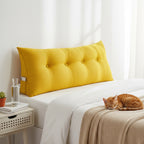 SOGA 2X 120cm Yellow Triangular Wedge Bed Pillow Headboard Backrest Bedside Tatami Cushion Home Decor