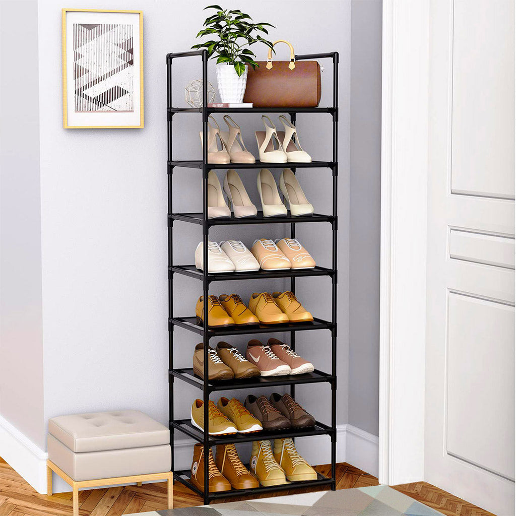 SOGA 2X 8 Tier Shoe Storage Shelf Space-Saving Caddy Rack Organiser with Handle