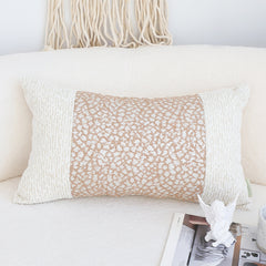 SOGA 2X 35cm Modern Beige Color Block Textured Decorative Throw Pillow