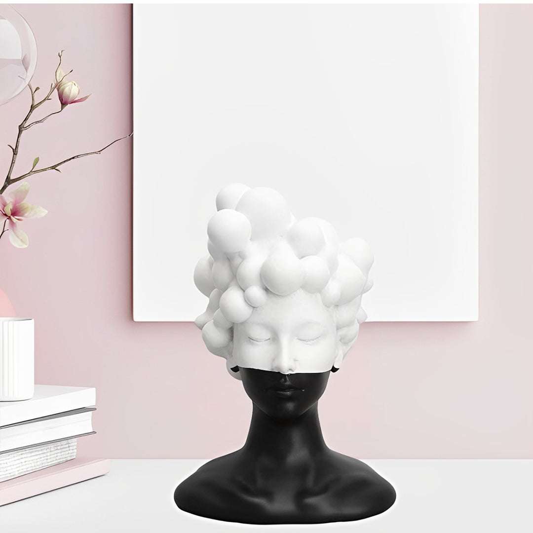 SOGA 49cm Bubble Head Resin Bust – Artistic Black White Accent $ 177