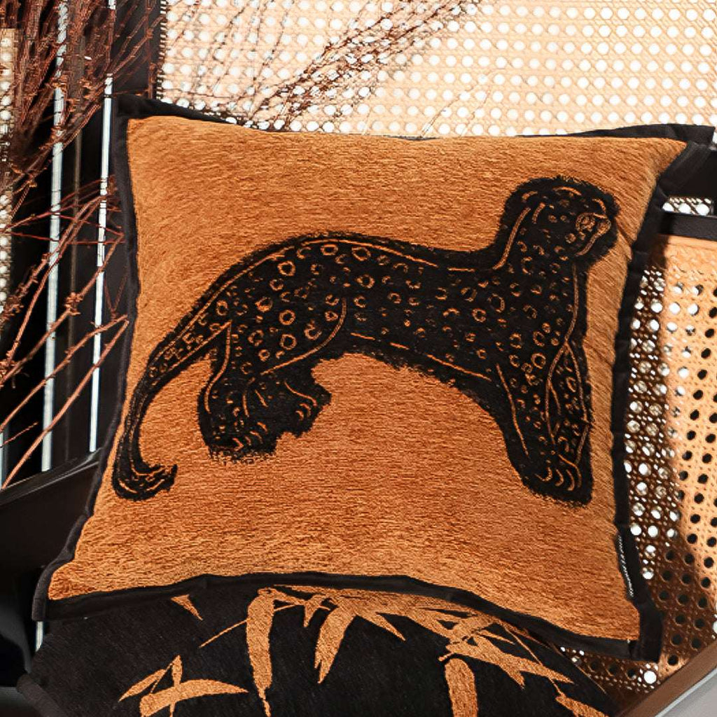 SOGA 2X 45cm Stylish Golden Yellow Black Leopard Pattern Throw Pillow $ 133