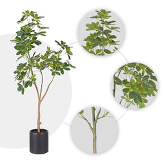 SOGA 2X 160cm Artificial Natural Green Schefflera Dwarf Umbrella Tree Fake Tropical Indoor Plant Home Office Decor