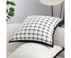 SOGA 50cm Moroccan Black Cross Pattern Black Trim Decorative Throw Pillow