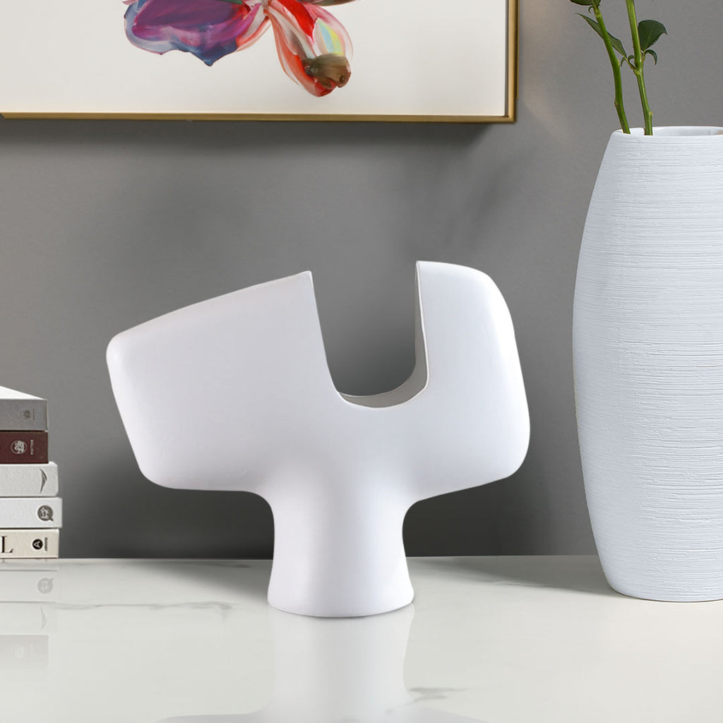 SOGA 2X 44x35cm Ornament Modern Curved Decorative Vase Sculptural Accent for Unique Arrangements Home Decor
