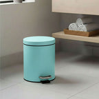 SOGA Foot Pedal Stainless Steel Rubbish Recycling Garbage Waste Trash Bin Round 7L Blue