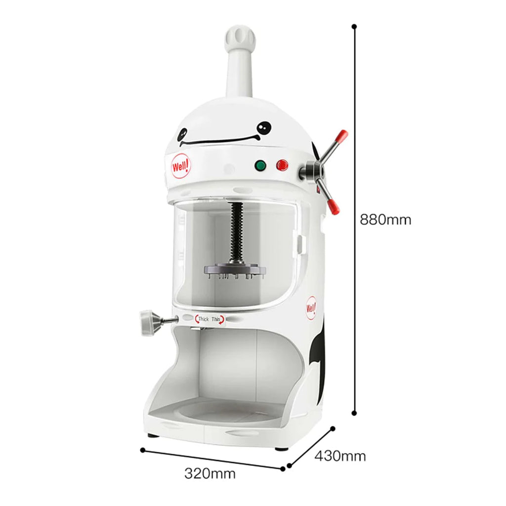 SOGA 350W Commercial Ice Shaver Crusher Machine Automatic Snow Cone Maker