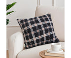 SOGA 50cm Modern Plaid Pattern Blush Pink Gray Decorative Throw Pillow