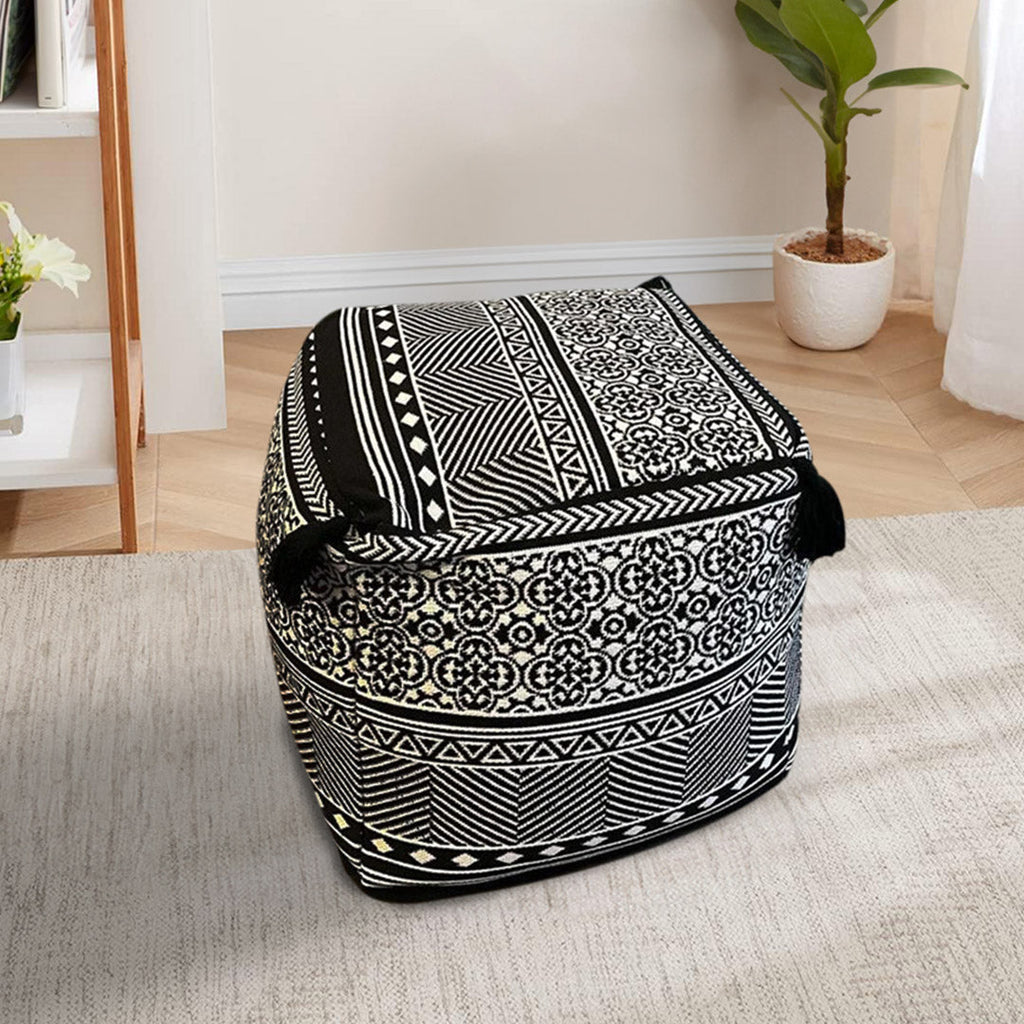 SOGA 42cm Black Premium Polyester Cotton Cushion with EPP Particle Insert Home Decor