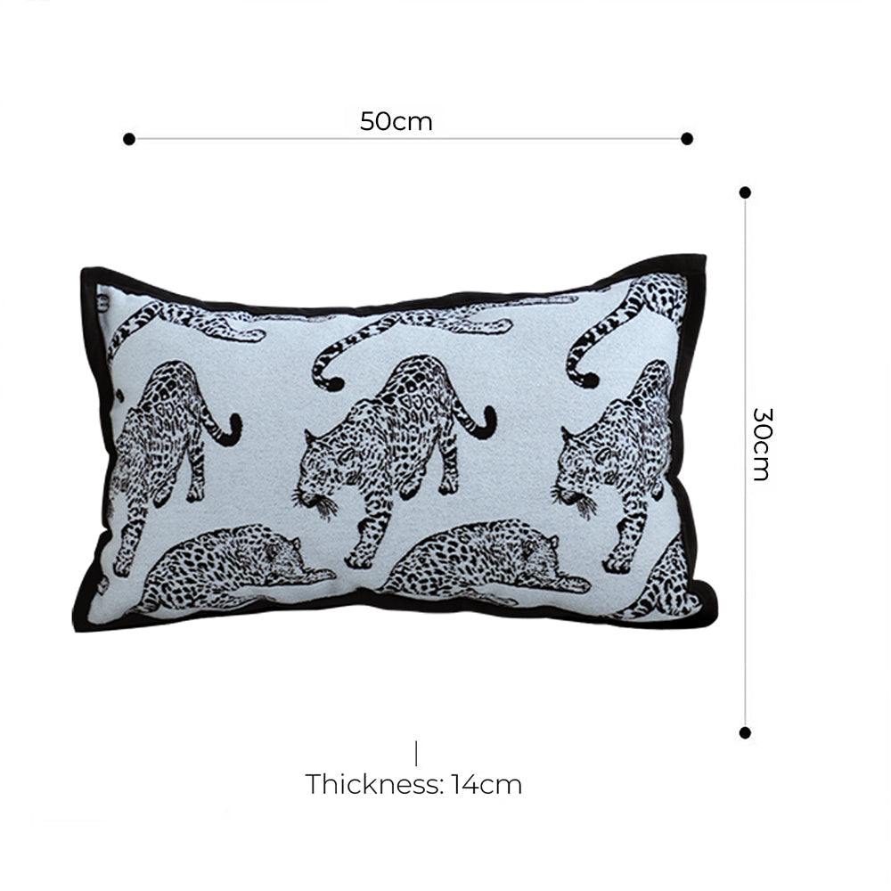 SOGA 2X 30cm Throw Pillow White Leopard Light Luxury Lumbar Decorative Cushion for Living Room