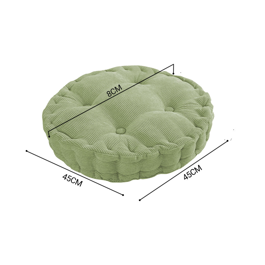 SOGA 2X Green Round Cushion Soft Leaning Plush Backrest Throw Seat Pillow Home Office Decor