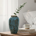 SOGA 30x19cm Light Blue Medium Ceramic Flower Vase Elegant Living Room Home Decor