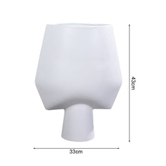 SOGA 33x43cm White Large Ornament Bodhi House Ceramic Handcrafted Modern Abstract Square Vase Home Decor