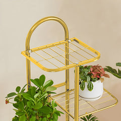 SOGA 2X 5 Tier 6 Pots Gold Metal Plant Stand Flowerpot Display Shelf Rack Indoor Home Office Decor