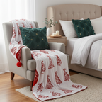 SOGA Christmas Bundle – 2 Festive Teal Christmas Tree Pillow & Red Holiday Throw Blanket $ 243