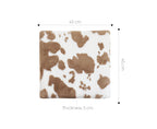 SOGA Brown Cow Print Cushion – Soft Plush Backrest for Home & Office