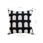 SOGA 2X 45cm Contemporary Black White Arch Pattern Geometric Throw Pillow