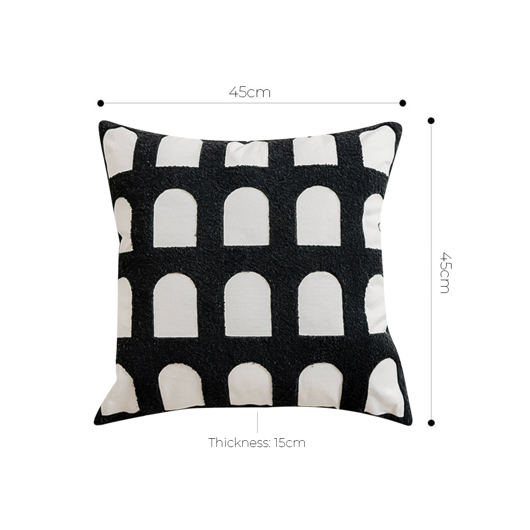 SOGA 2X 45cm Contemporary Black White Arch Pattern Geometric Throw Pillow