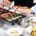 SOGA 2X 68cm Electric BBQ Grill Teppanyaki Plate Non-Stick Surface Hot Plate Kitchen 6-8 Person