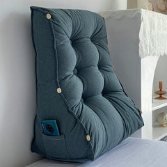 SOGA 60cm Grey Triangular Wedge Lumbar Pillow Headboard Backrest Sofa Bed Cushion Home Decor