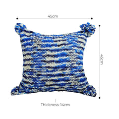SOGA 2X 45cm Throw Pillow Deep Sea Blue Gradient Dyed Decorative Soft Square for Couch or Bed
