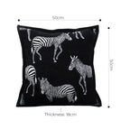 SOGA 2X 50cm Throw Pillow  Black Light Luxury Zebra Square Pillow for Home Decor