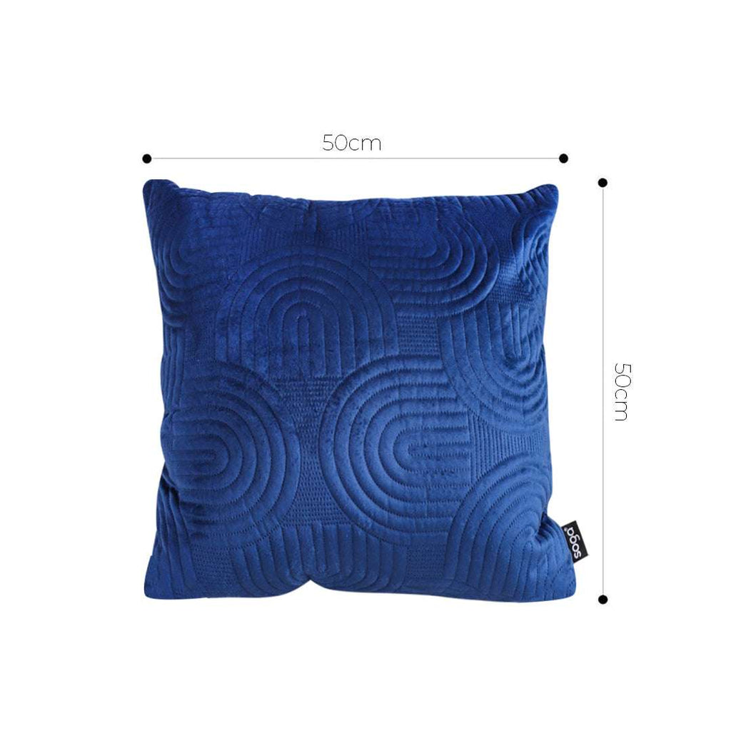 SOGA 50cm Blue Textured Geometric Pattern Decorative Throw Pillow $ 61