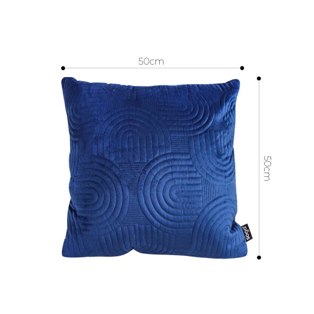 SOGA 50cm Blue Textured Geometric Pattern Decorative Throw Pillow $ 61