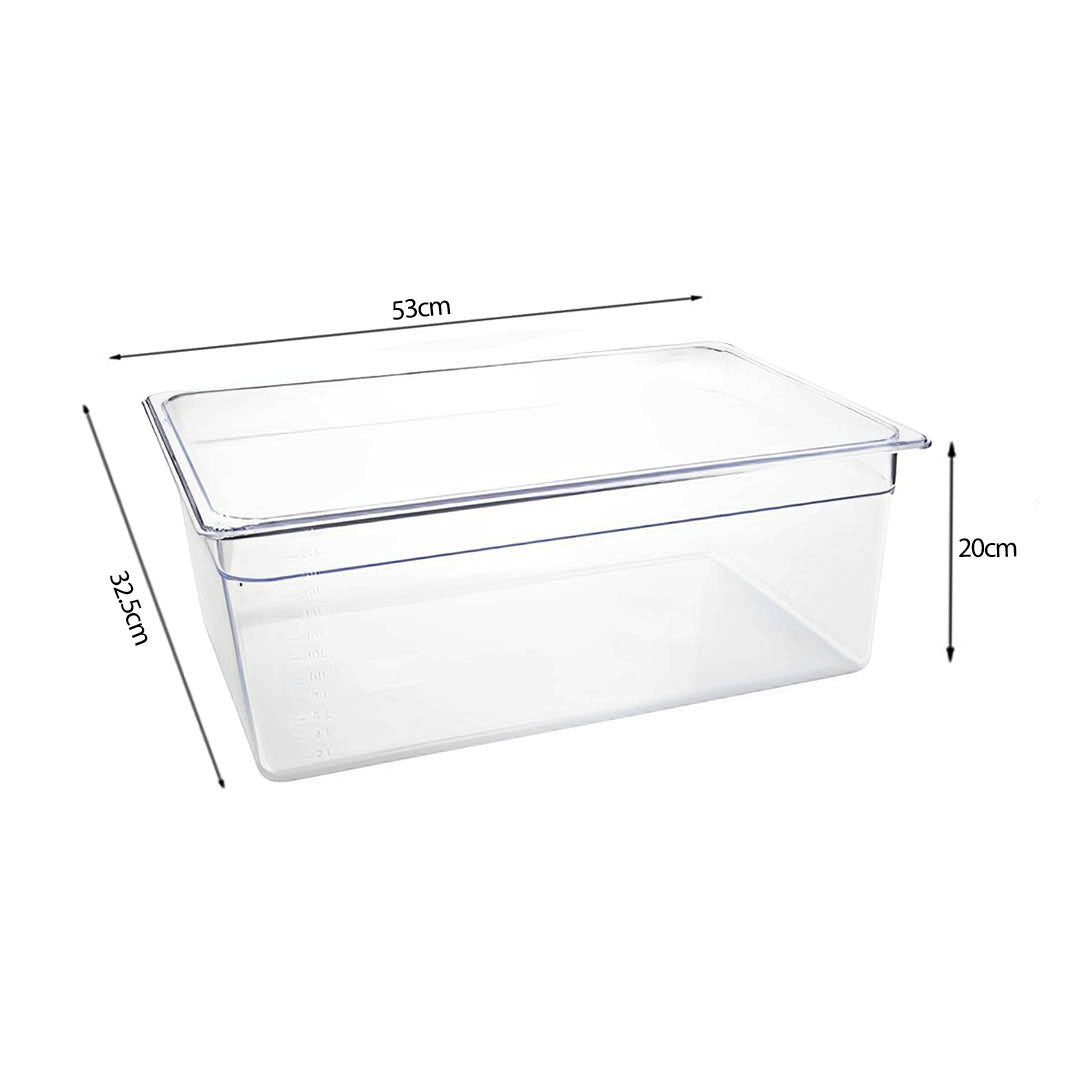SOGA 200mm Clear Gastronorm GN Pan 1/1 Food Tray Storage Bundle of 6 with Lid