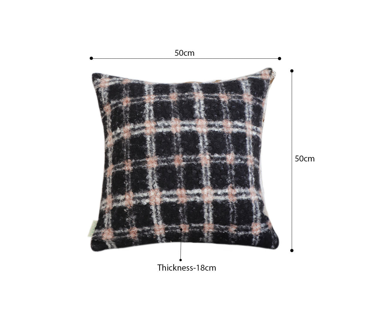 SOGA 50cm Modern Plaid Pattern Blush Pink Gray Decorative Throw Pillow