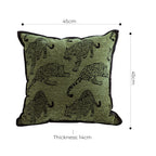 SOGA 2X 40cm Throw Pillow Green Leopard Square Retro Decorative Cushion for Living Room