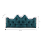 SOGA 90cm Crown Pillow Tufted Teal Headboard Cushion for Bed