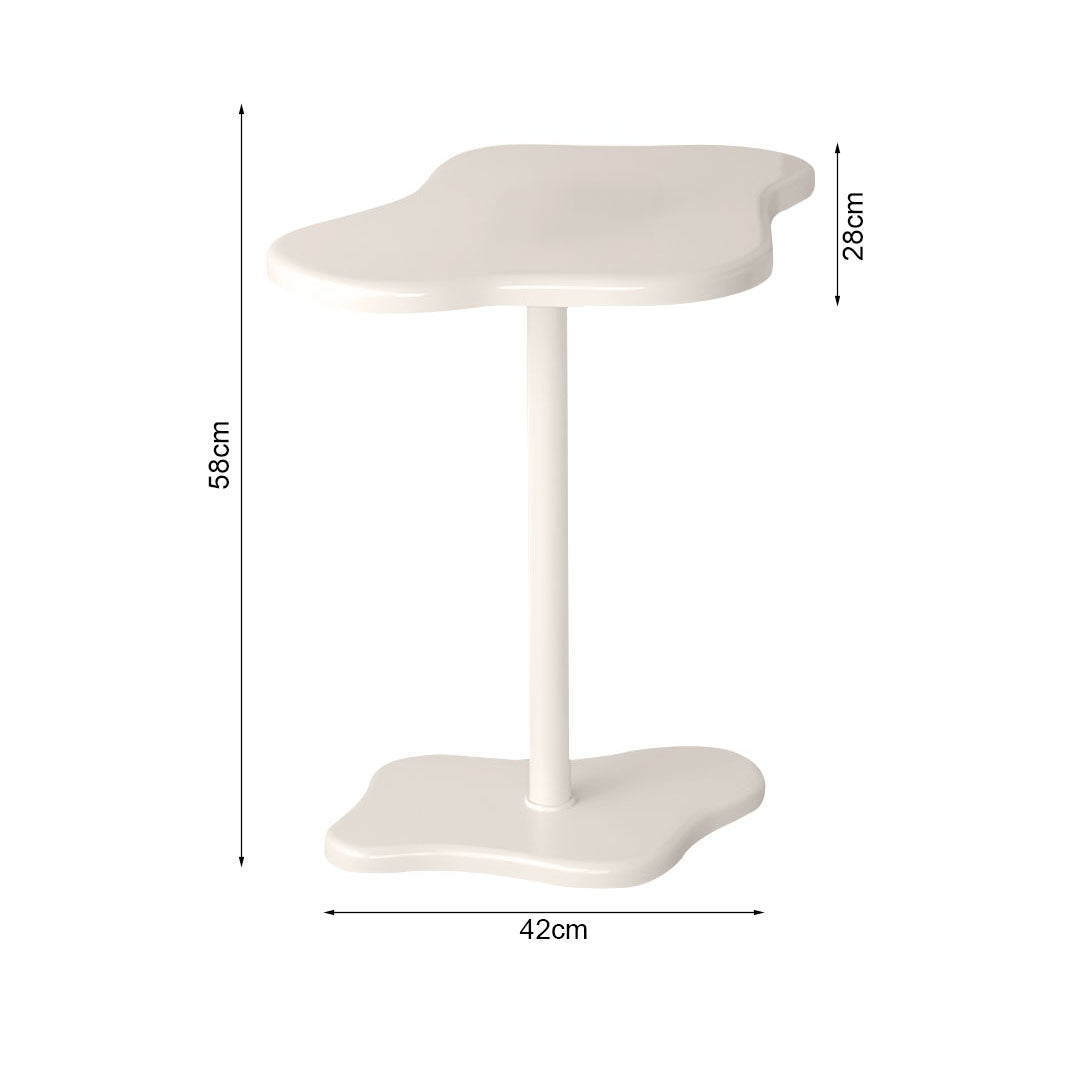SOGA 2X 42x28cm White Minimalist Cloud Shaped Table Durable Stylish Accent for Home Décor