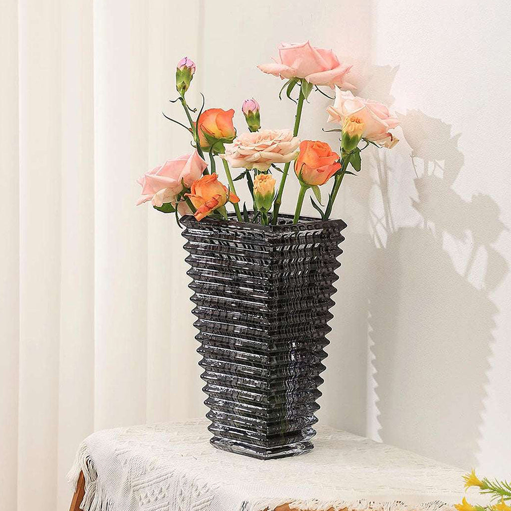 SOGA 22cm Modern Gray Ceramic Glass Vase Home Decor