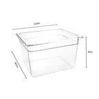 SOGA 200mm Clear Gastronorm GN Pan 1/2 Food Tray Storage Bundle of 2
