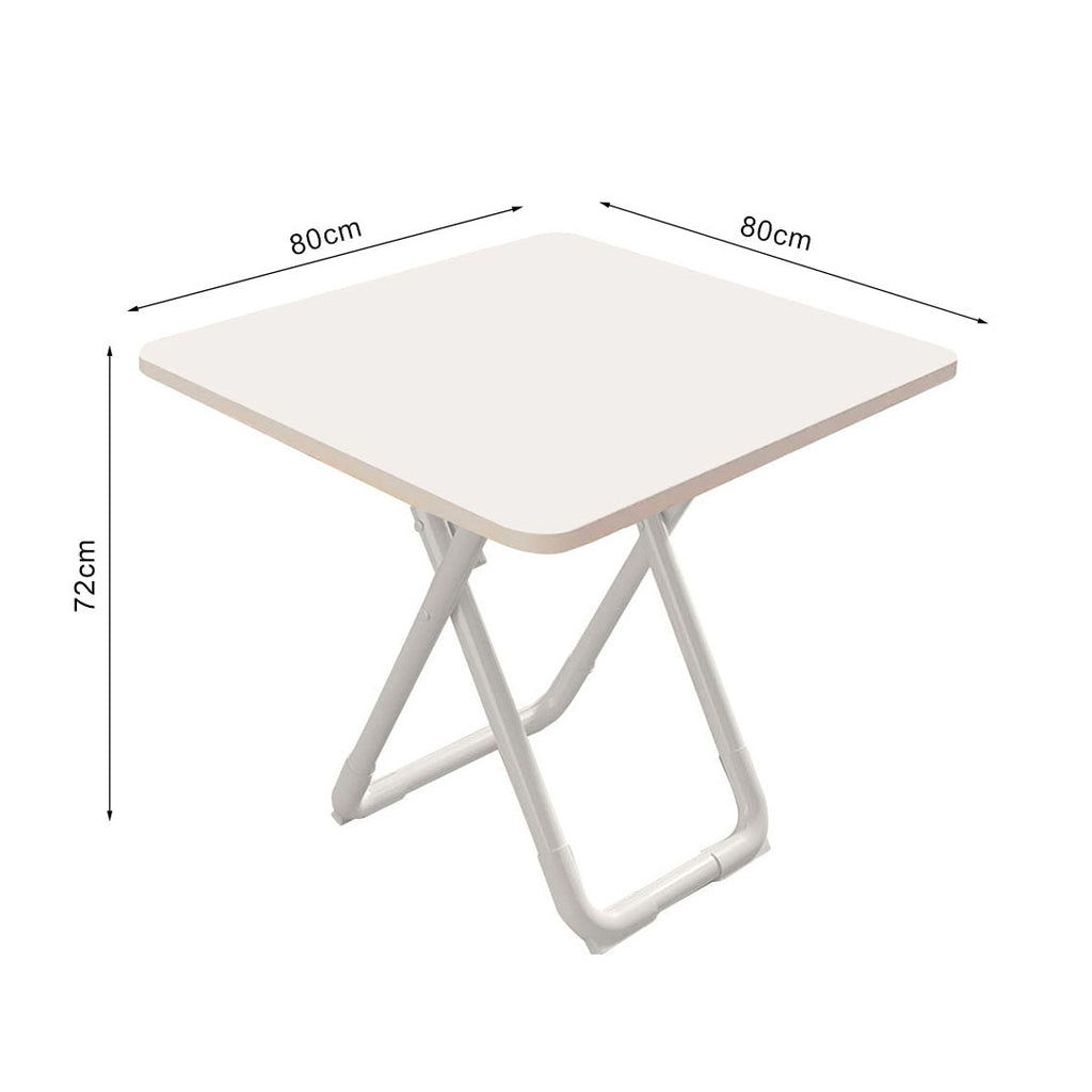 SOGA 80cm White Square Table with White Legs Modern Minimalist Design for Home Decor