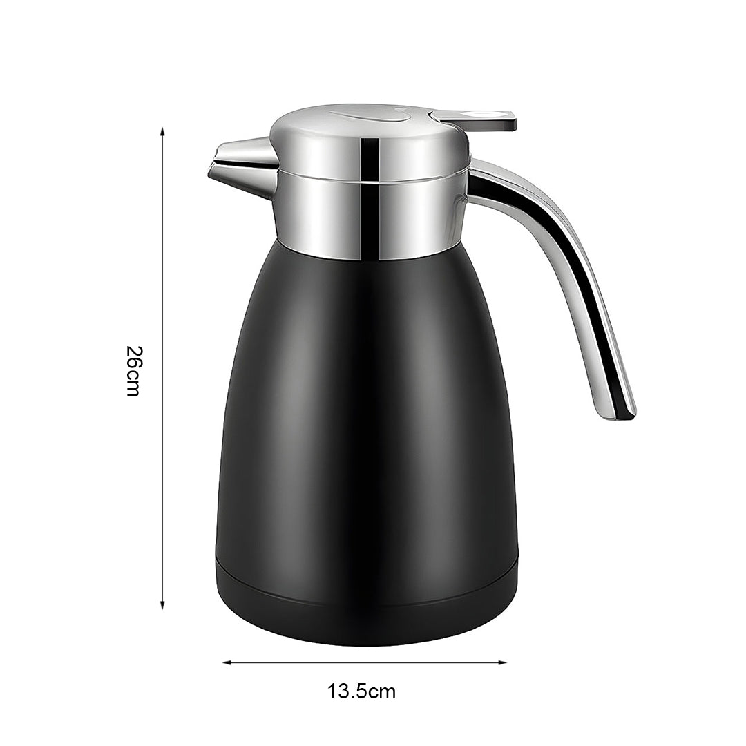 SOGA 2X 1.8L Stainless Steel Water Bottle Insulated Vacuum Flask Water Coffee Jug Thermal Black