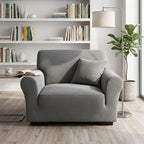 SOGA 1-Seater Grey Sofa Cover Couch Protector High Stretch Lounge Slipcover Home Decor