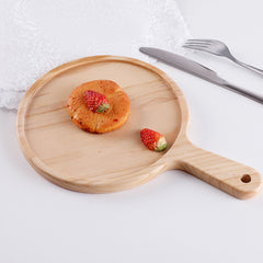 SOGA 2X 12 inch Round Premium  Wooden Pine Food Serving Tray Charcuterie Board Paddle Home Decor