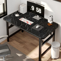 SOGA 120x60x75cm Black Foldable Computer Study Table Easy Assembly Desk No Chair
