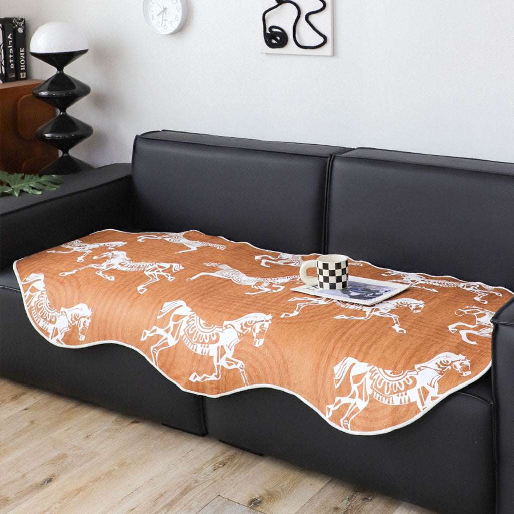 SOGA Two-Seater Orange Horse Print 90x180cm Throw Blanket Sofa Cover $ 111