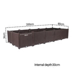 SOGA 2X 200cm Raised Planter Box Vegetable Herb Flower Outdoor Plastic Plants Garden Bed Deepen