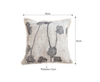 SOGA 45cm Modern Gray Floral Stem Pattern Contemporary Throw Pillow