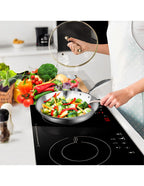 SOGA Stainless Steel Induction Fry Pan Set 20cm & 36cm