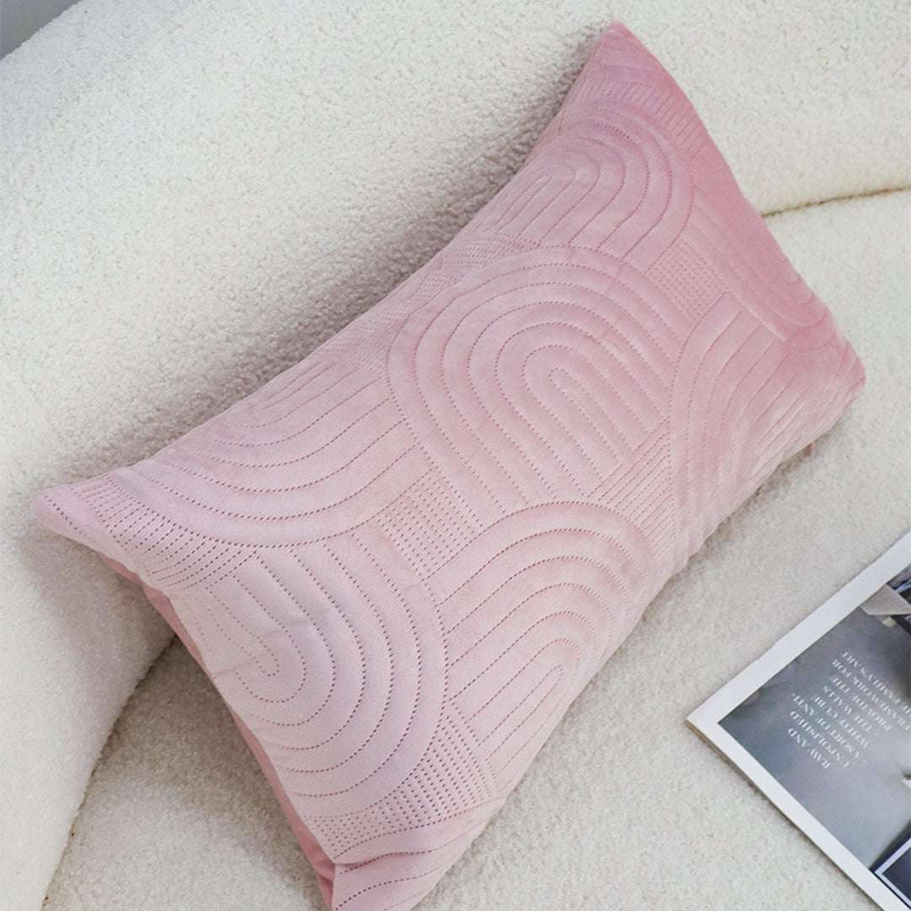 SOGA 2X 30cm Pink Textured Geometric Pattern Decorative Throw Pillow $ 119