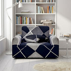 SOGA 1-Seater Checkered Sofa Cover Couch Protector High Stretch Lounge Slipcover Home Decor