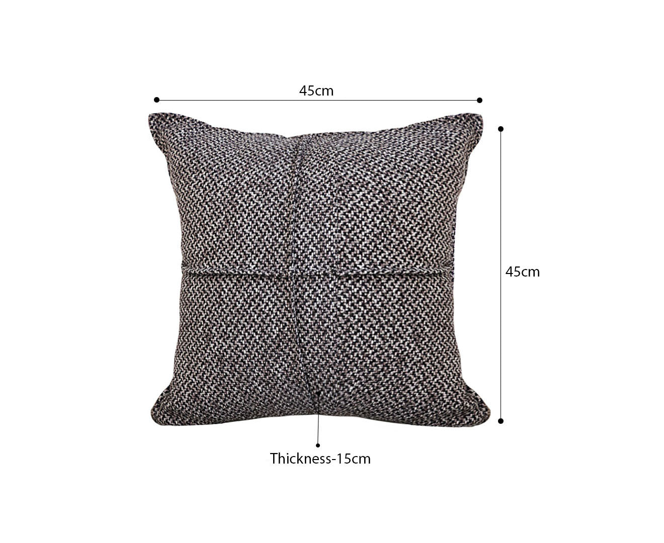 SOGA 45cm Modern Herringbone Textured Woven Square Throw Pillow