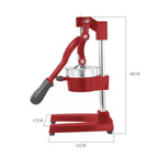 SOGA 2X Commercial Heavy-Duty Manual Citrus Juicer Hand Press Extractor – Red