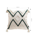 SOGA 2X Boho Tufted Cushion 45cm Tassel Beige Green Geometric Chevron Throw Pillow $ 140