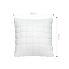 SOGA Quilted Cushion 50cm White Grid Pattern Soft Padded Decorative Throw Pillow $ 61