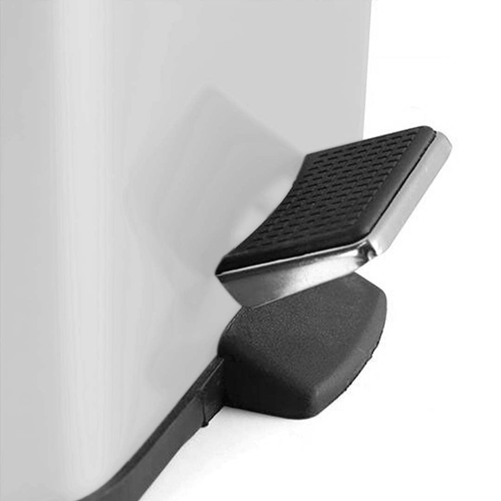 SOGA 2X Foot Pedal Stainless Steel Rubbish Recycling Garbage Waste Trash Bin Square 6L White
